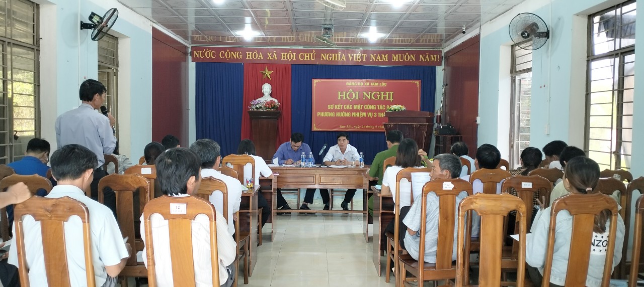 Đảng ủy xã Tam Lộc tổ chức hội nghị sơ kết các mặt công tác 9 tháng đầu năm, triển khai nhiệm vụ 3 tháng cuối năm 2023